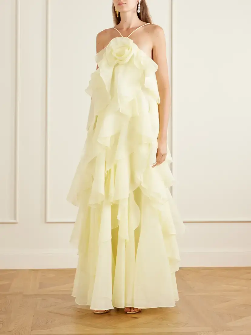 Aje Pandorea Appliquéd Ruffled Organza Gown | Thumbnail 2 Aje Pandorea Appliquéd Ruffled Organza Gown | Thumbnail 2