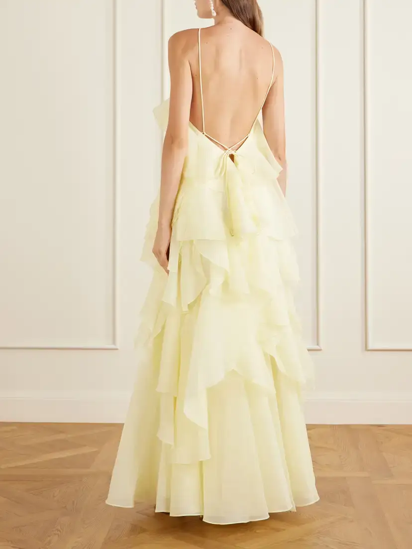 Aje Pandorea Appliquéd Ruffled Organza Gown | Thumbnail 3 Aje Pandorea Appliquéd Ruffled Organza Gown | Thumbnail 3
