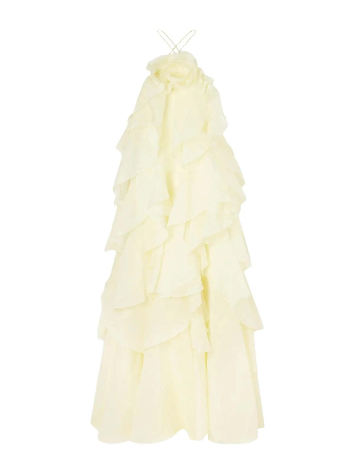 Pandorea Appliquéd Ruffled Organza Gown Pandorea Appliquéd Ruffled Organza Gown