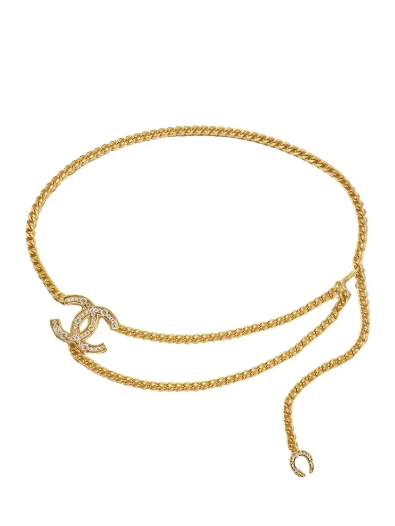 Susan Caplan Vintage + Chanel Vintage 2002 Gold-plated Swarovski Crystal Chain