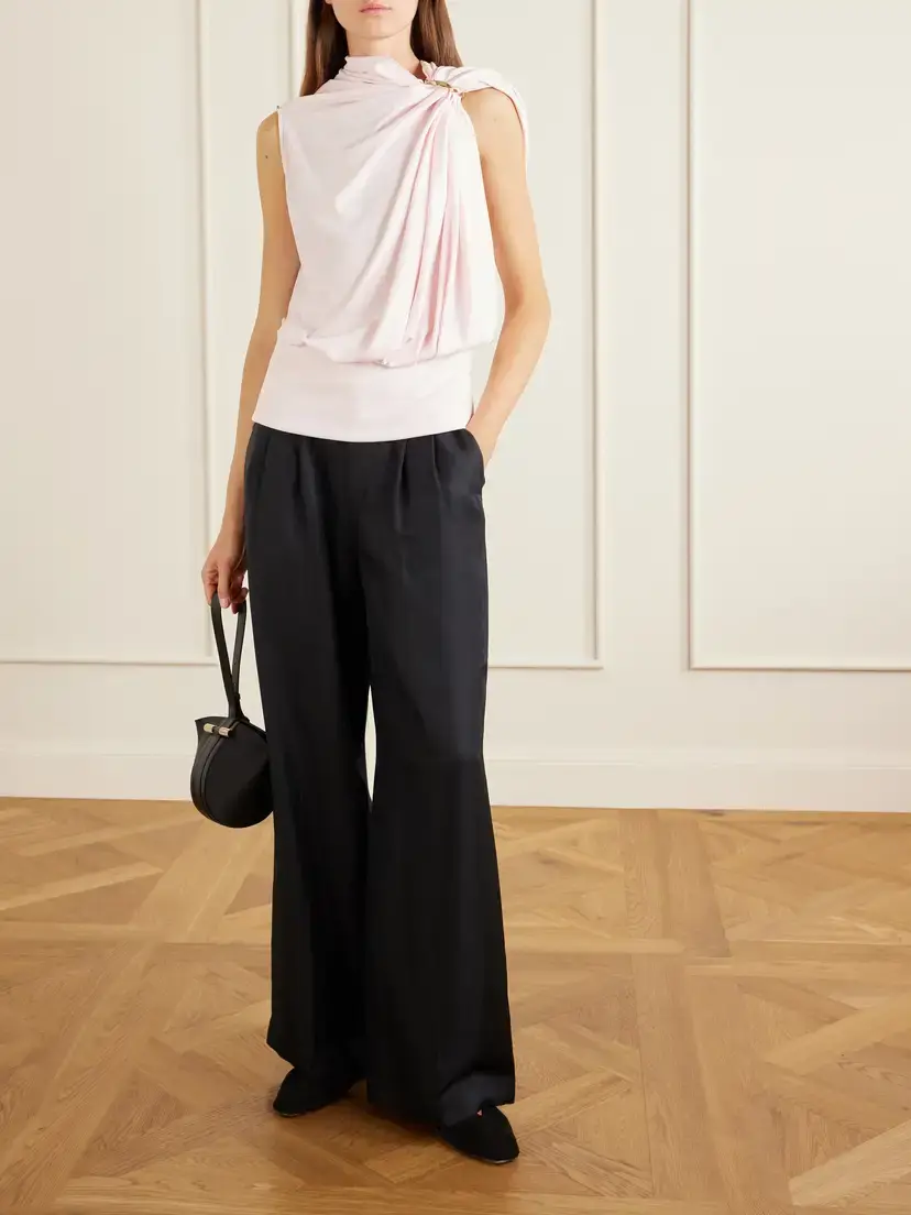 Sportmax Lacuna Embellished Draped Jersey Blouse | Thumbnail 2