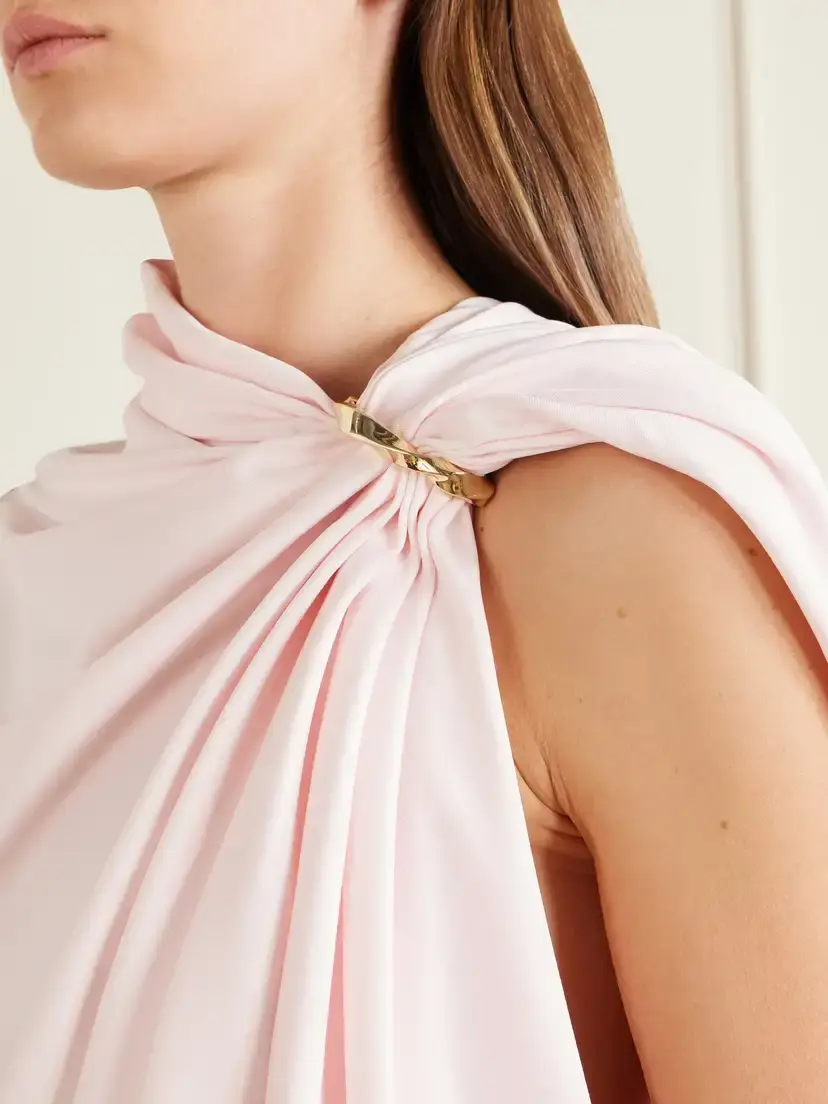 Sportmax Lacuna Embellished Draped Jersey Blouse | Thumbnail 4