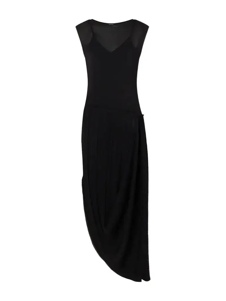 Balmain Draped Mesh-jersey Midi Dress | Image 1 Balmain Draped Mesh-jersey Midi Dress | Image 1