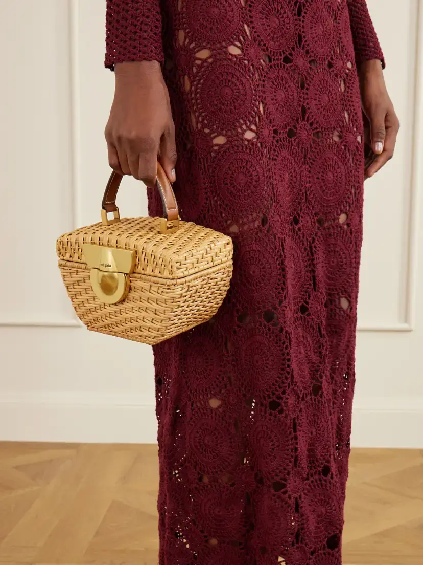 Cult Gaia Tyla Leather-trimmed Raffia Top-handle Bag | Thumbnail 2 Cult Gaia Tyla Leather-trimmed Raffia Top-handle Bag | Thumbnail 2