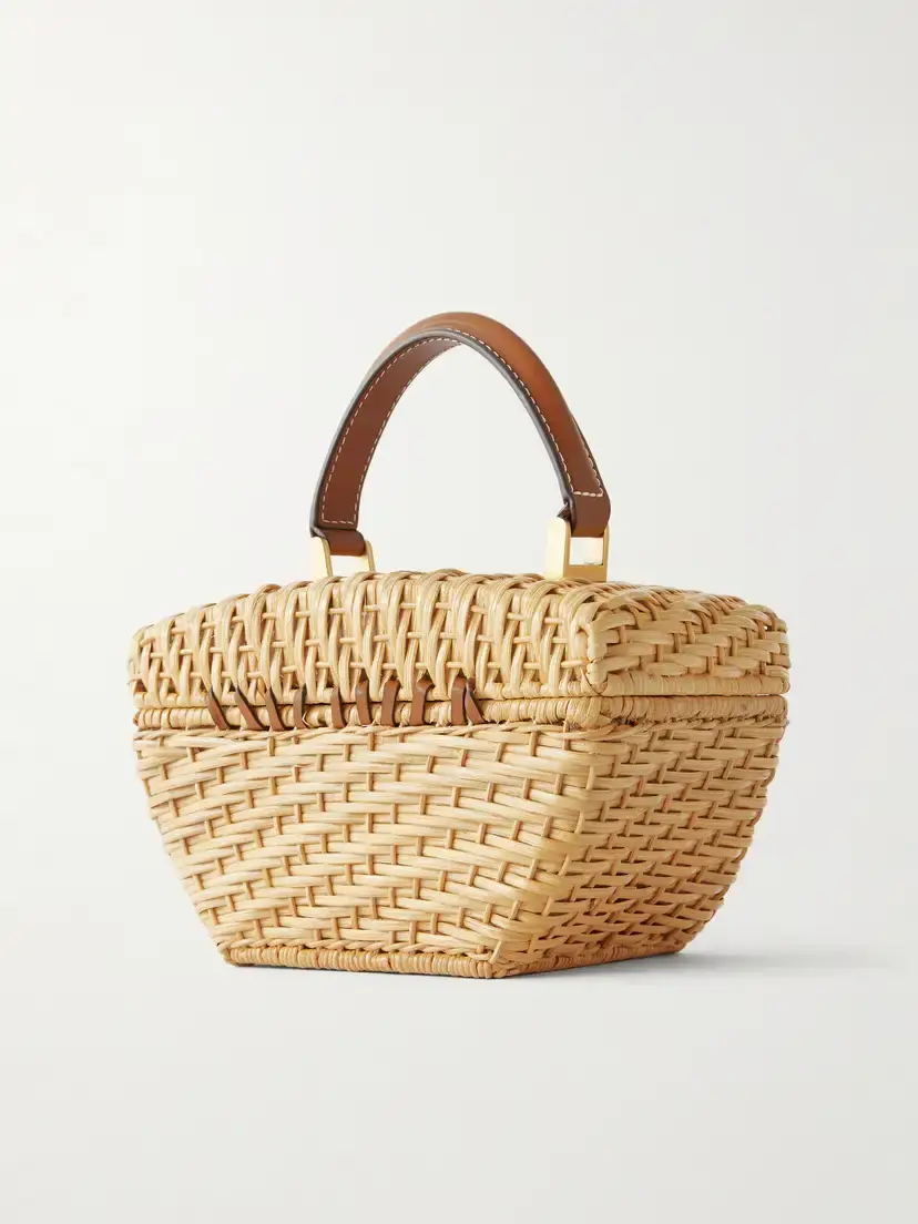 Cult Gaia Tyla Leather-trimmed Raffia Top-handle Bag | Thumbnail 4 Cult Gaia Tyla Leather-trimmed Raffia Top-handle Bag | Thumbnail 4