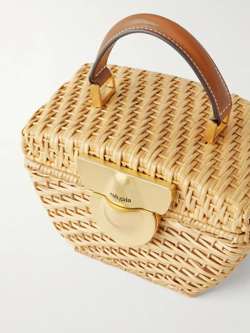 Cult Gaia Tyla Leather-trimmed Raffia Top-handle Bag | Thumbnail 5 Cult Gaia Tyla Leather-trimmed Raffia Top-handle Bag | Thumbnail 5