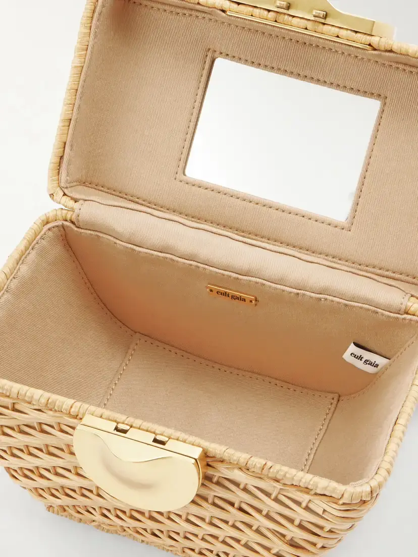Cult Gaia Tyla Leather-trimmed Raffia Top-handle Bag | Thumbnail 6 Cult Gaia Tyla Leather-trimmed Raffia Top-handle Bag | Thumbnail 6