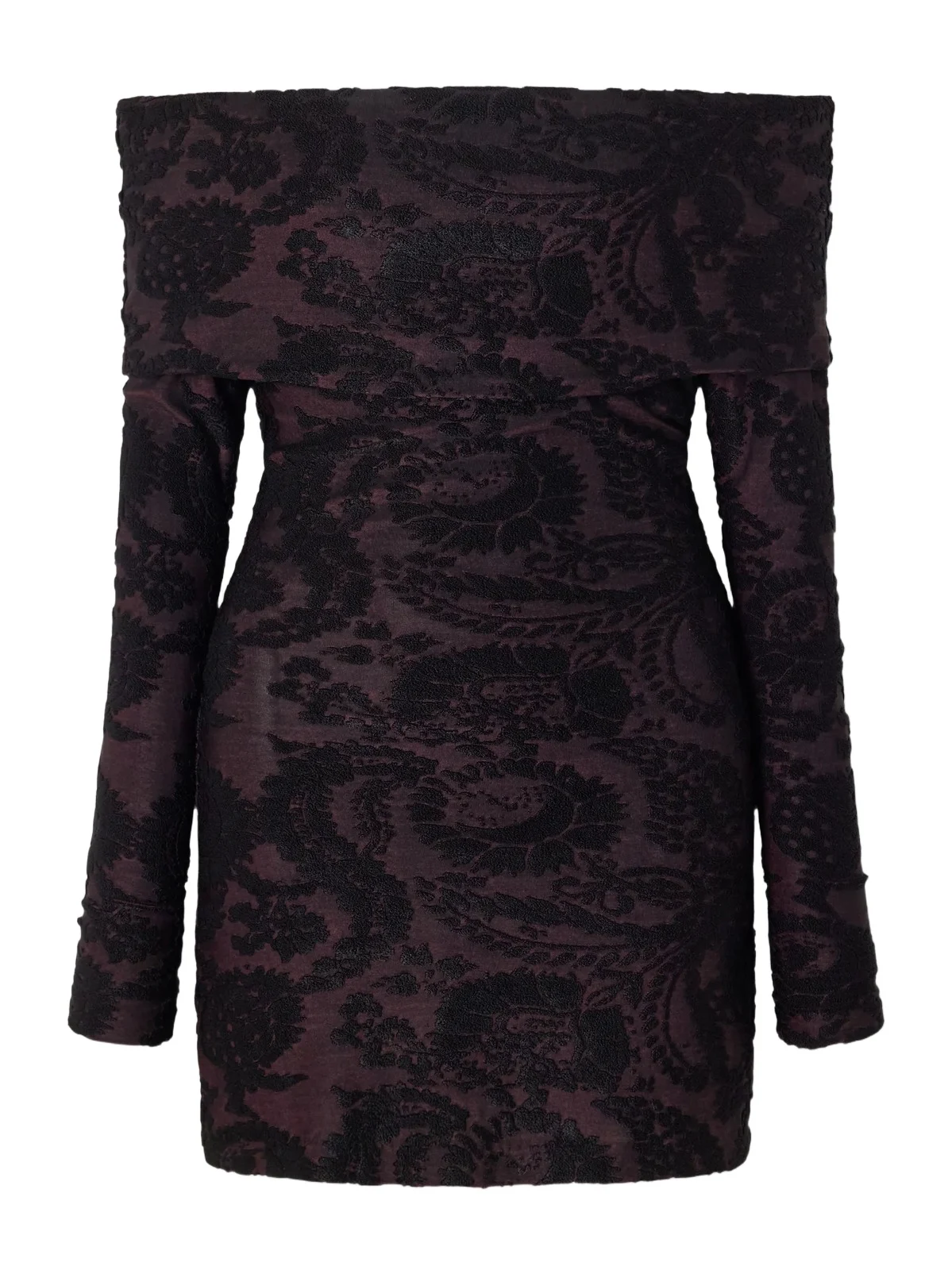 Off-the-shoulder Paisley-jacquard Chenille-trimmed Jersey Top Off-the-shoulder Paisley-jacquard Chenille-trimmed Jersey Top