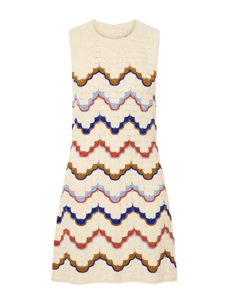 ESCVDO Alma Striped Crocheted Cotton Mini Dress | Image 1 ESCVDO Alma Striped Crocheted Cotton Mini Dress | Image 1