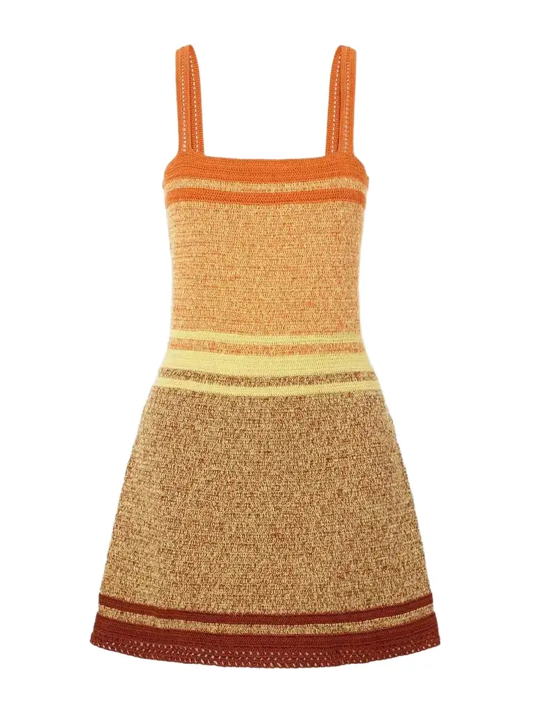 ESCVDO Plumar Striped Crocheted Cotton Mini Dress | Image 1 ESCVDO Plumar Striped Crocheted Cotton Mini Dress | Image 1