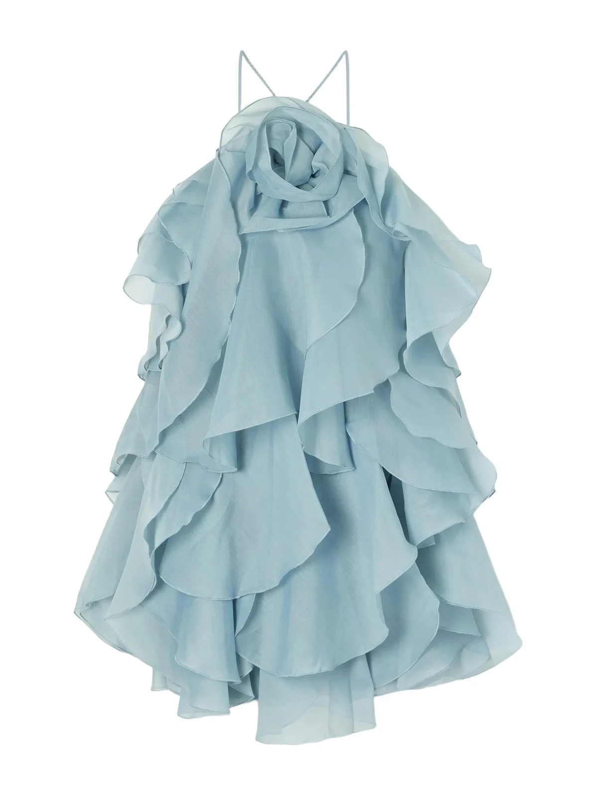 Pandorea Appliquéd Ruffled Layered Chiffon Mini Dress Pandorea Appliquéd Ruffled Layered Chiffon Mini Dress