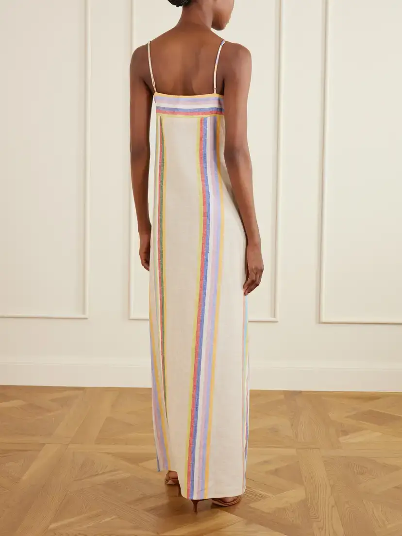 Staud Laura Striped Linen Maxi Dress | Thumbnail 3 Staud Laura Striped Linen Maxi Dress | Thumbnail 3