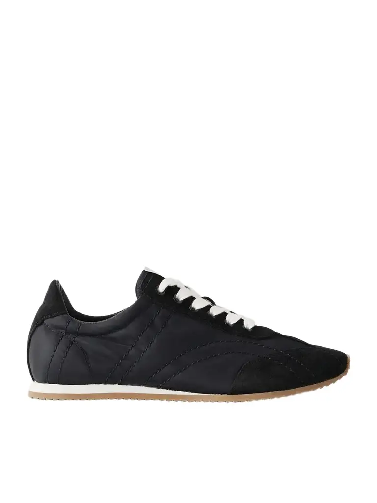 TOTEME Flex Suede-trimmed Shell Sneakers | Image 1 TOTEME Flex Suede-trimmed Shell Sneakers | Image 1