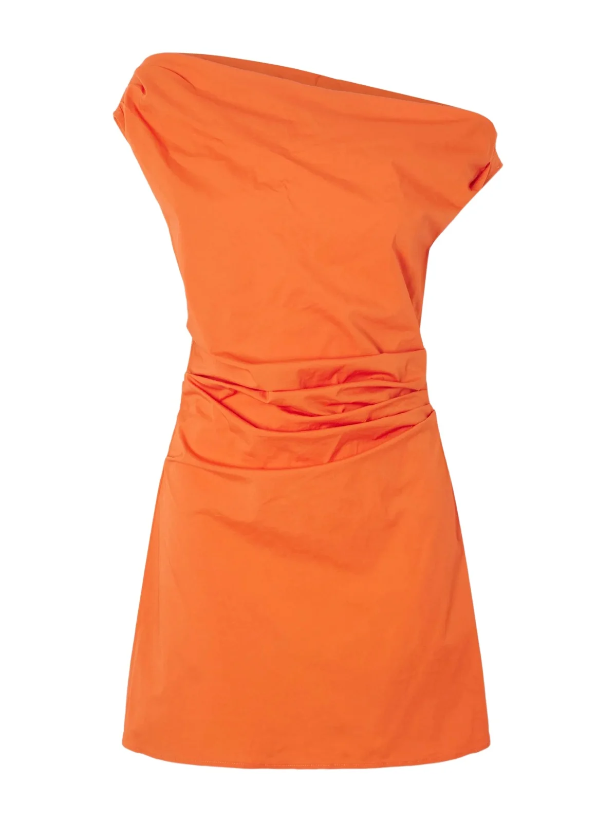 Staud Phare Draped Cotton-blend Poplin Mini Dress