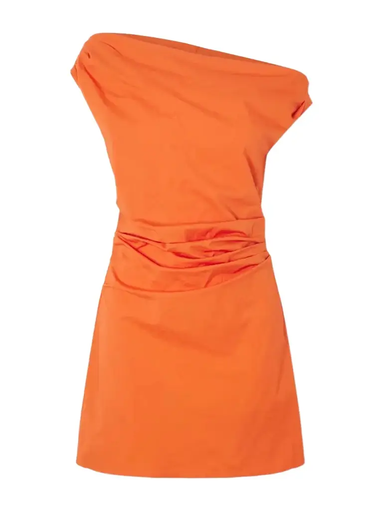 Staud Phare Draped Cotton-blend Poplin Mini Dress | Image 1 Staud Phare Draped Cotton-blend Poplin Mini Dress | Image 1