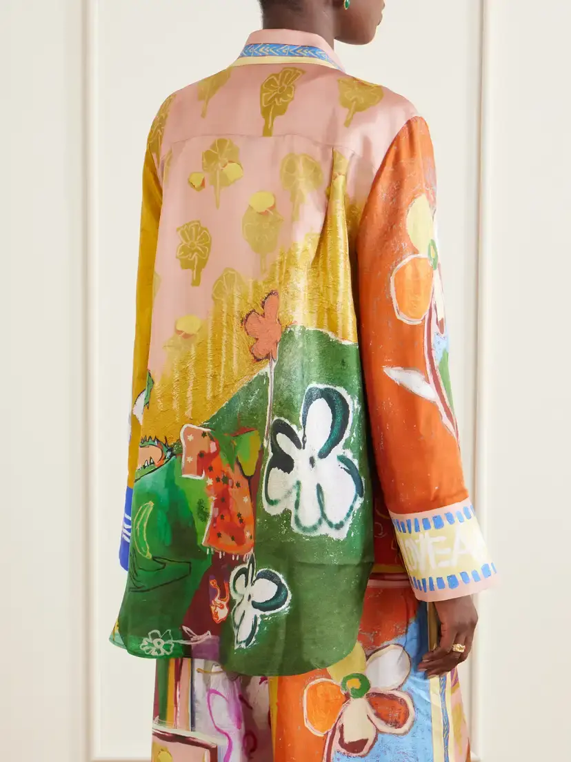 ALÉMAIS Mlak Printed Silk-twill Shirt | Thumbnail 4
