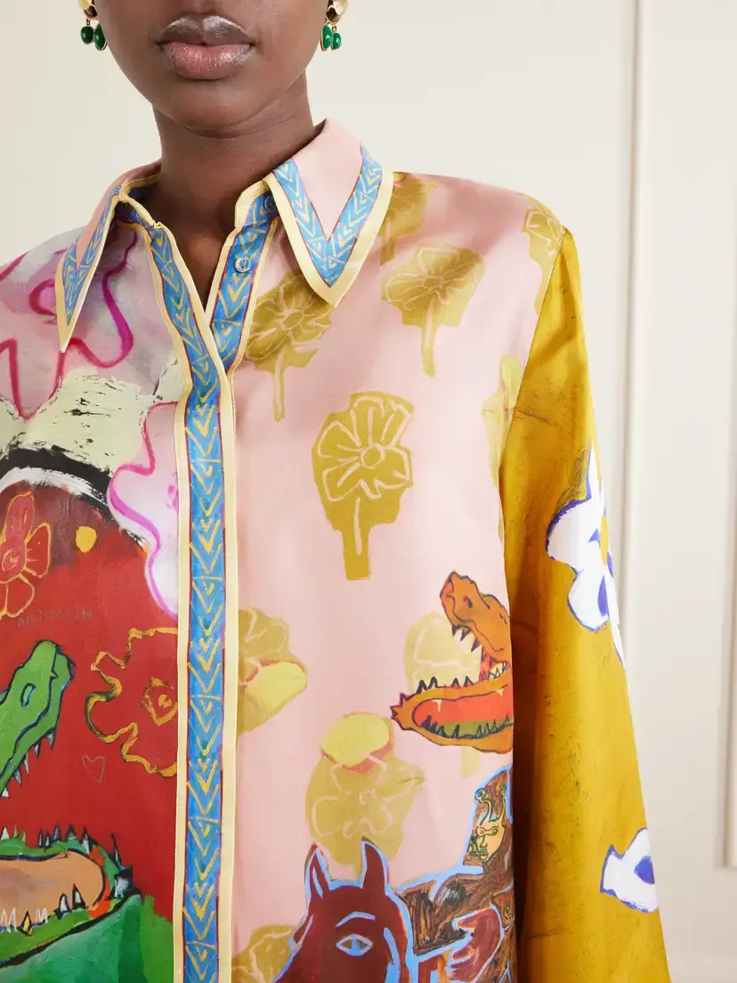 ALÉMAIS Mlak Printed Silk-twill Shirt | Thumbnail 5