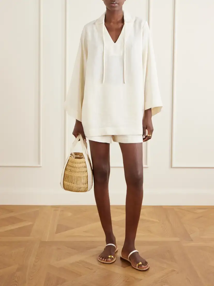 Lisa Marie Fernandez Tie-detailed Woven Tunic | Thumbnail 2