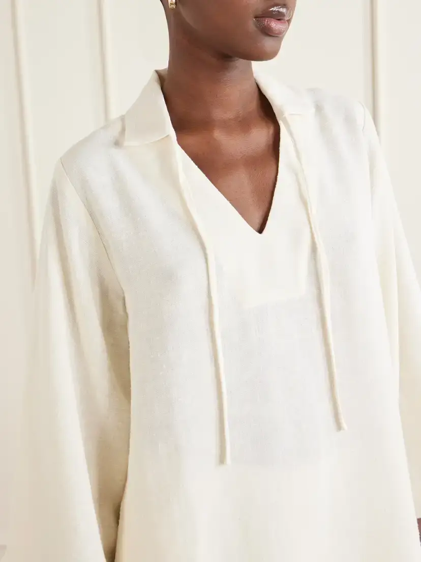 Lisa Marie Fernandez Tie-detailed Woven Tunic | Thumbnail 4