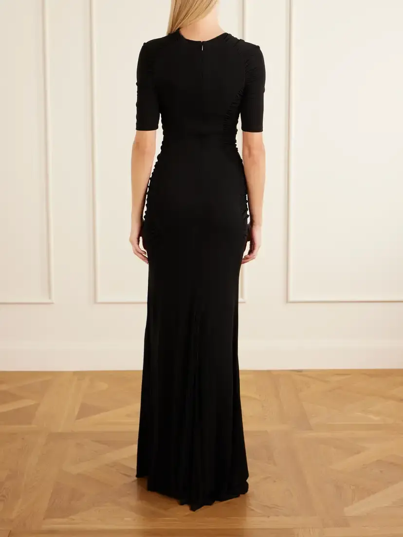 Victoria Beckham Gathered Satin Gown | Thumbnail 3 Victoria Beckham Gathered Satin Gown | Thumbnail 3