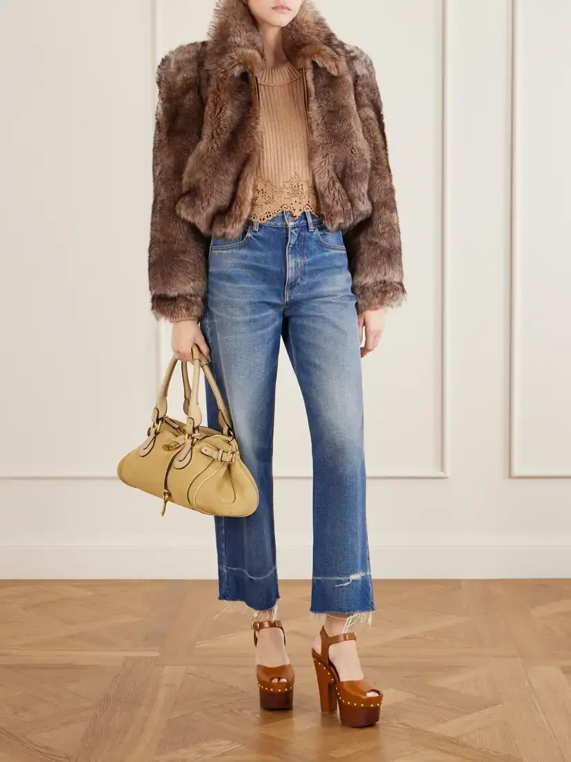 Chloé Lace-trimmed Wool And Cashmere-blend Sweater | Thumbnail 2 Chloé Lace-trimmed Wool And Cashmere-blend Sweater | Thumbnail 2