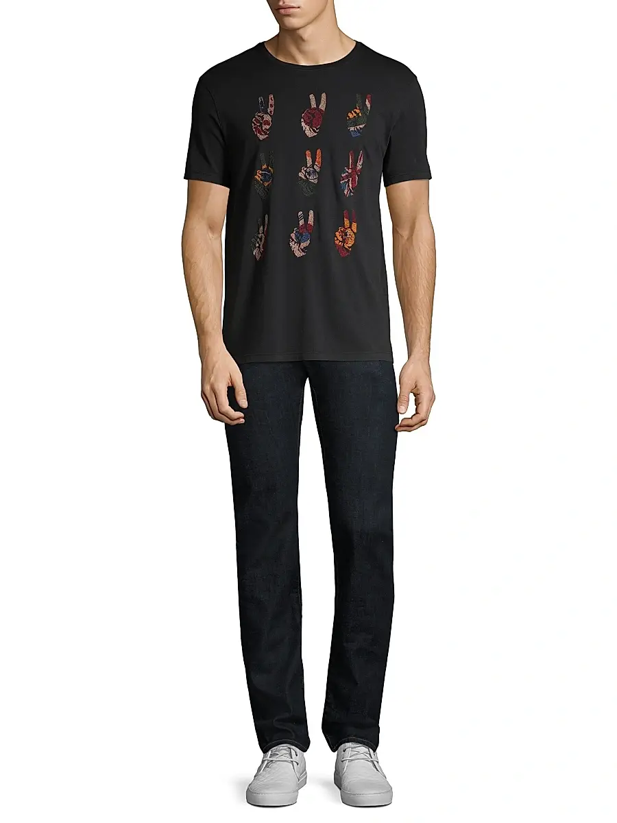 John Varvatos Star U.S.A. John Varvatos Star U. S.A. Men's Cotton Peace Sign Tee | Thumbnail 2