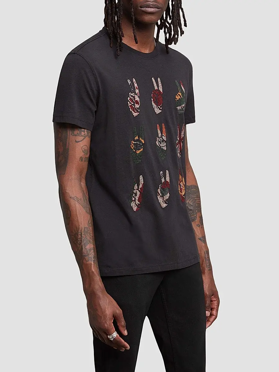John Varvatos Star U.S.A. John Varvatos Star U. S.A. Men's Cotton Peace Sign Tee | Thumbnail 4