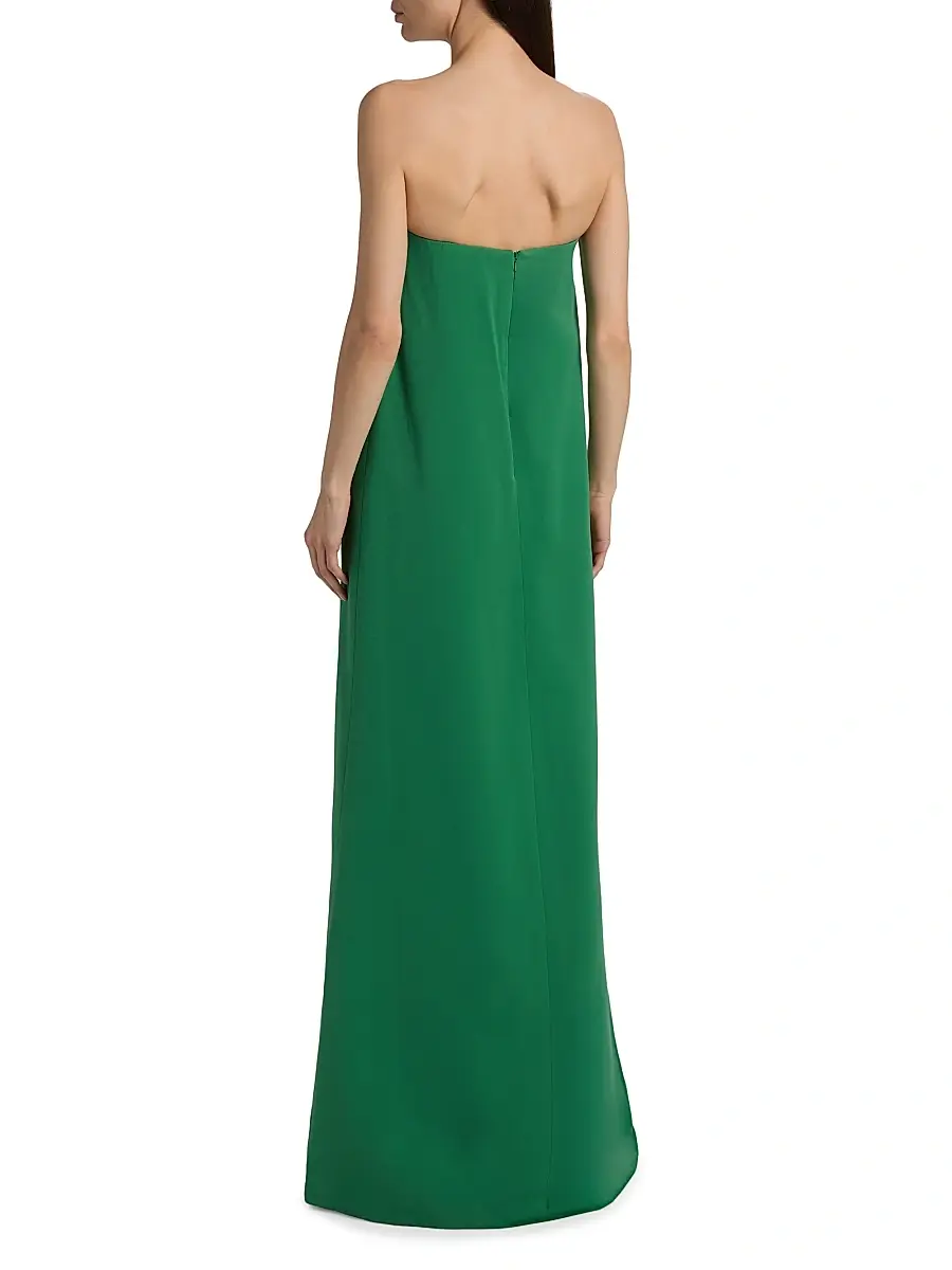 Lela Rose Women's 3D Peony-Embroidered Faille Gown | Thumbnail 5 Lela Rose Women's 3D Peony-Embroidered Faille Gown | Thumbnail 5