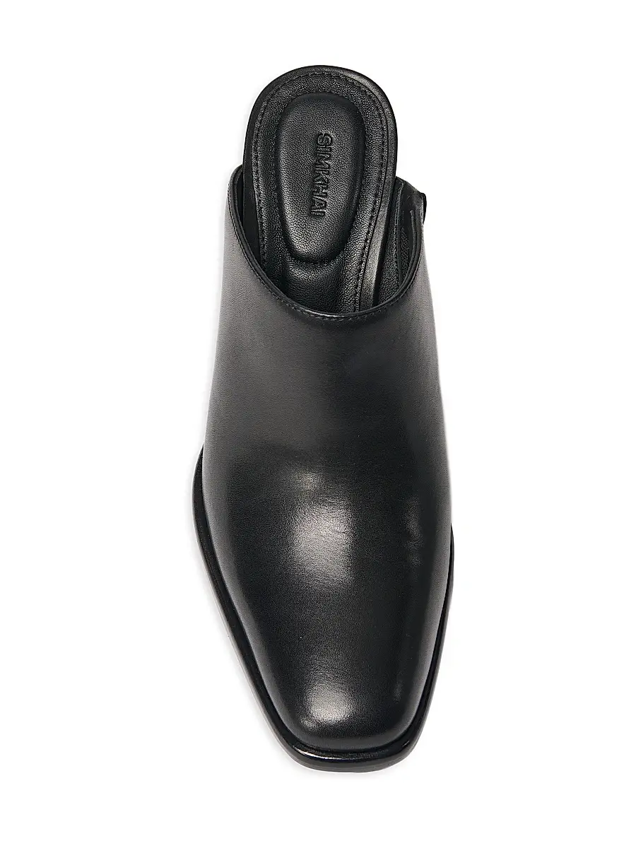 Simkhai Women's Carolyn 85MM Leather Block-Heel Mules | Thumbnail 3 Simkhai Women's Carolyn 85MM Leather Block-Heel Mules | Thumbnail 3