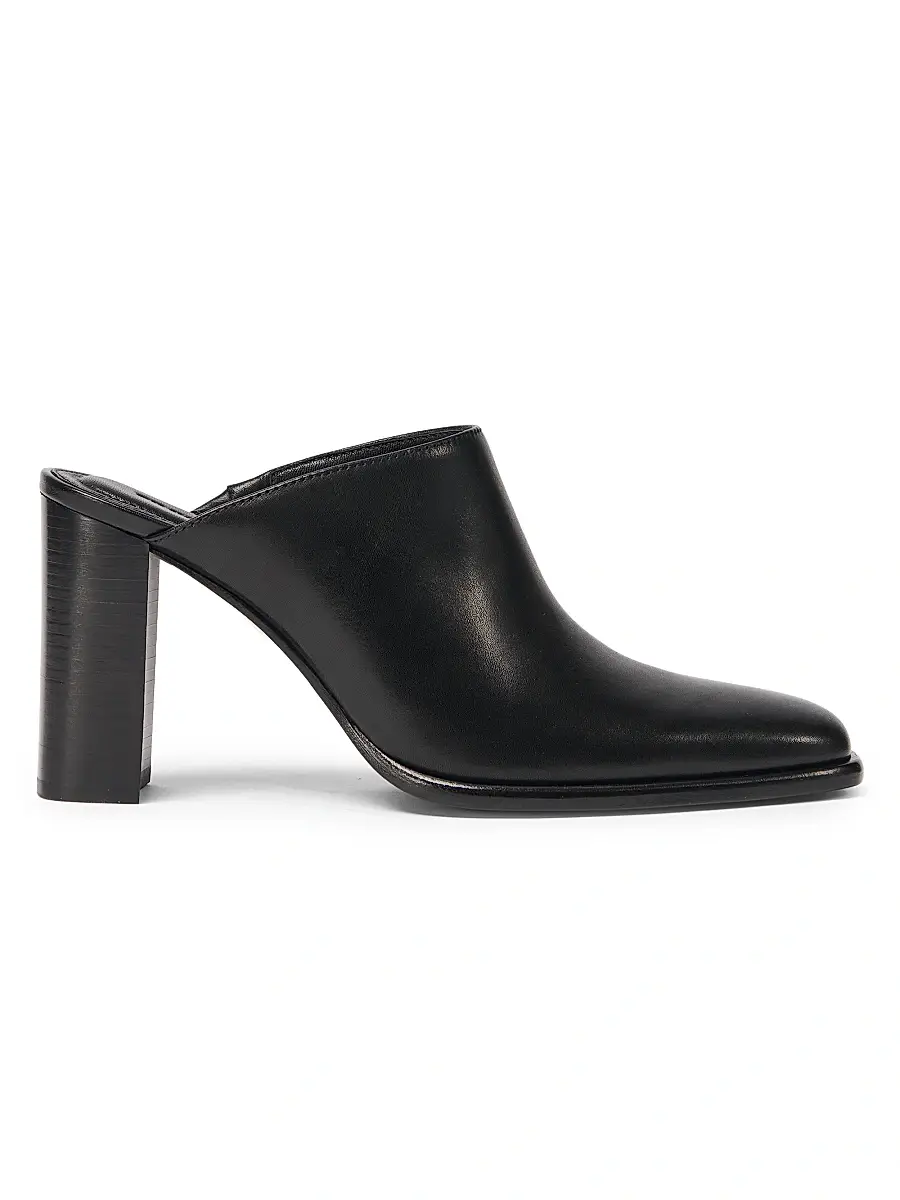 Simkhai Women's Carolyn 85MM Leather Block-Heel Mules - Black - Size 11 | Image 1 Simkhai Women's Carolyn 85MM Leather Block-Heel Mules - Black - Size 11 | Image 1