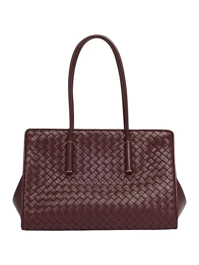 Women's Barbara Intrecciato-Leather Tote Bag