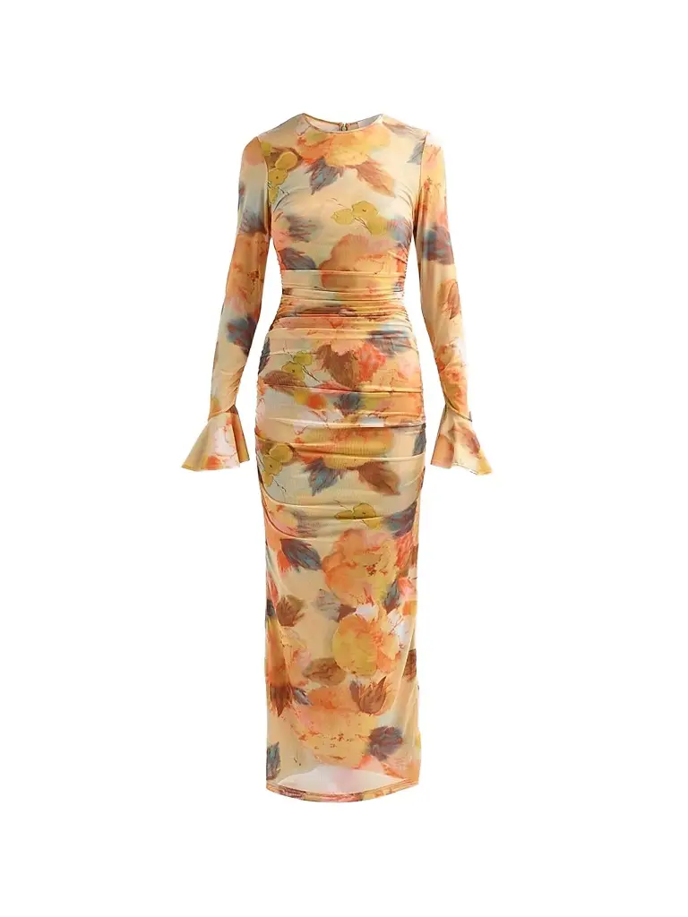 Cinq à Sept Women's Neriah Watercolor Floral Midi-Dress | Image 1 Cinq à Sept Women's Neriah Watercolor Floral Midi-Dress | Image 1