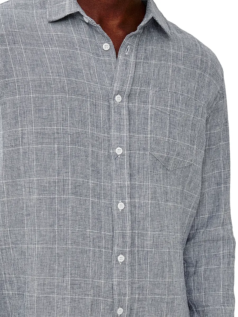RAILS Men's Gracy Plaid Linen-Cotton Shirt | Thumbnail 5 RAILS Men's Gracy Plaid Linen-Cotton Shirt | Thumbnail 5