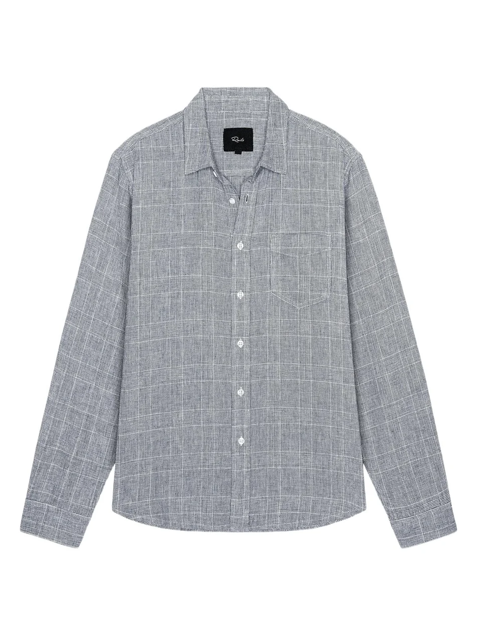 Men's Gracy Plaid Linen-Cotton Shirt Men's Gracy Plaid Linen-Cotton Shirt