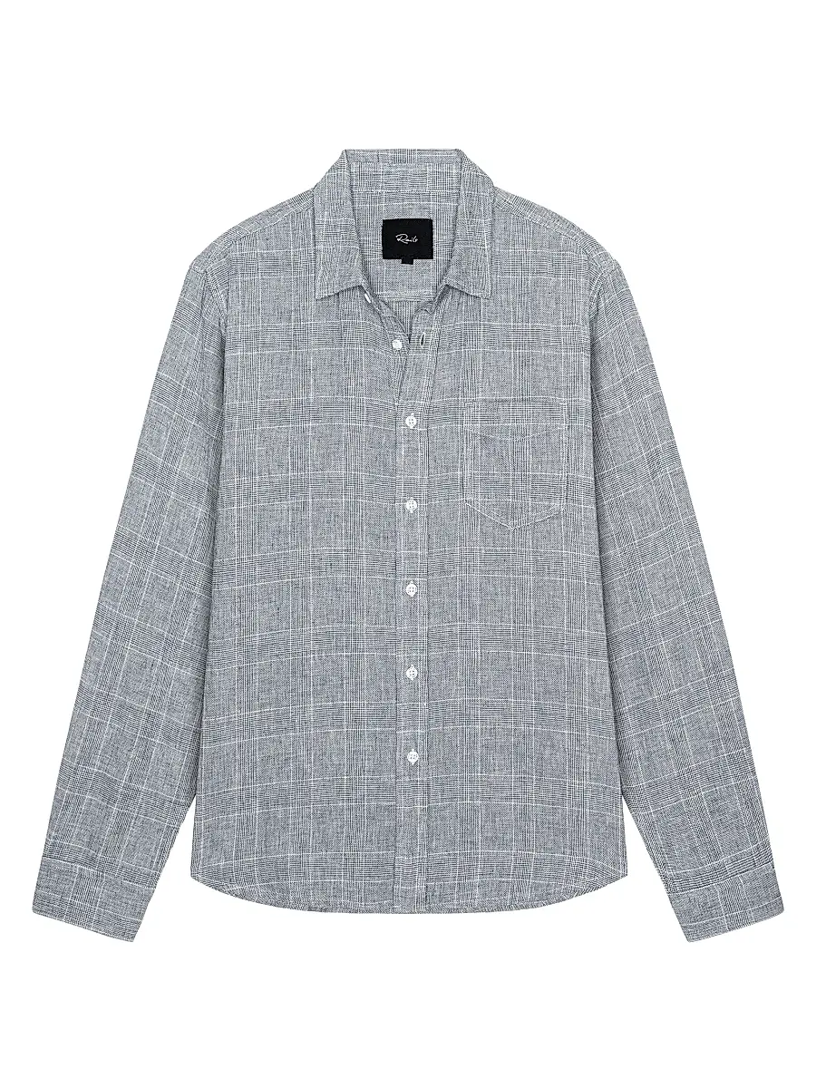 RAILS Men's Gracy Plaid Linen-Cotton Shirt - Navy White - Size XXL | Image 1 RAILS Men's Gracy Plaid Linen-Cotton Shirt - Navy White - Size XXL | Image 1