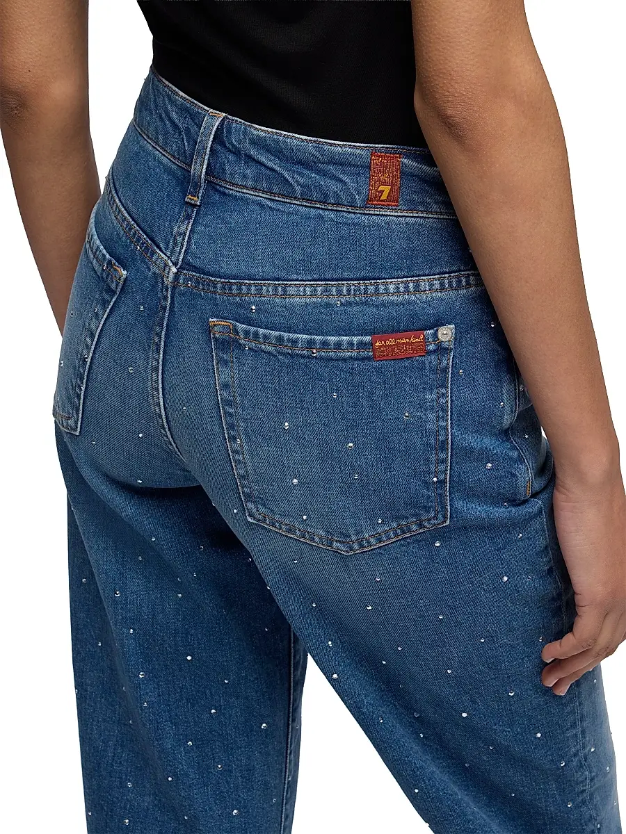 7 For All Mankind Women's Stovepipe Embellished Wide-Leg Jeans | Thumbnail 6 7 For All Mankind Women's Stovepipe Embellished Wide-Leg Jeans | Thumbnail 6