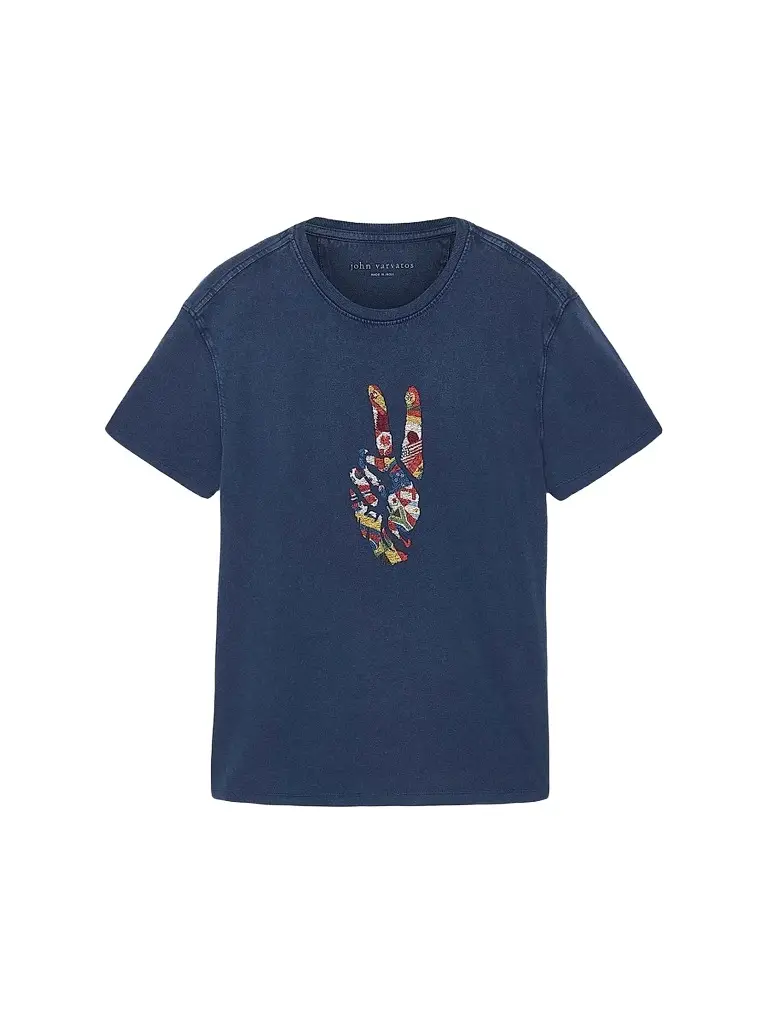 John Varvatos Star U.S.A. Men's Peace Sign Crewneck T-Shirt | Image 1 John Varvatos Star U.S.A. Men's Peace Sign Crewneck T-Shirt | Image 1