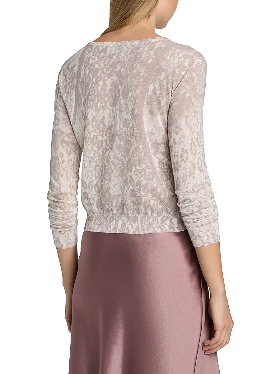 Vince Women's Floral Cotton-Blend Cardigan | Thumbnail 5 Vince Women's Floral Cotton-Blend Cardigan | Thumbnail 5