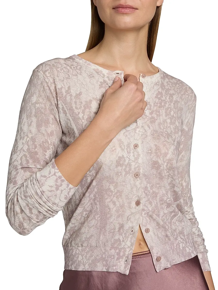 Vince Women's Floral Cotton-Blend Cardigan | Thumbnail 6 Vince Women's Floral Cotton-Blend Cardigan | Thumbnail 6