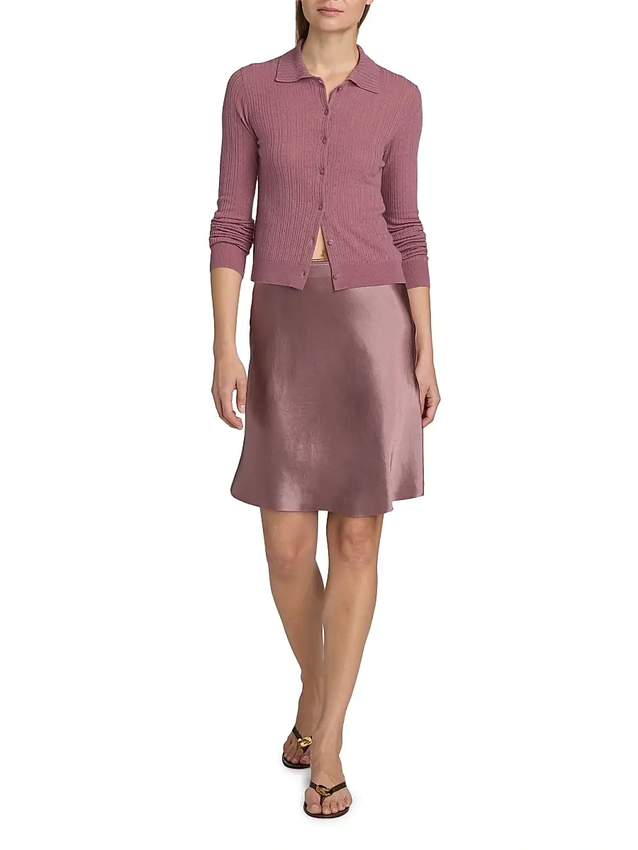 Vince Women's Pointelle Wool Cardigan | Thumbnail 2 Vince Women's Pointelle Wool Cardigan | Thumbnail 2