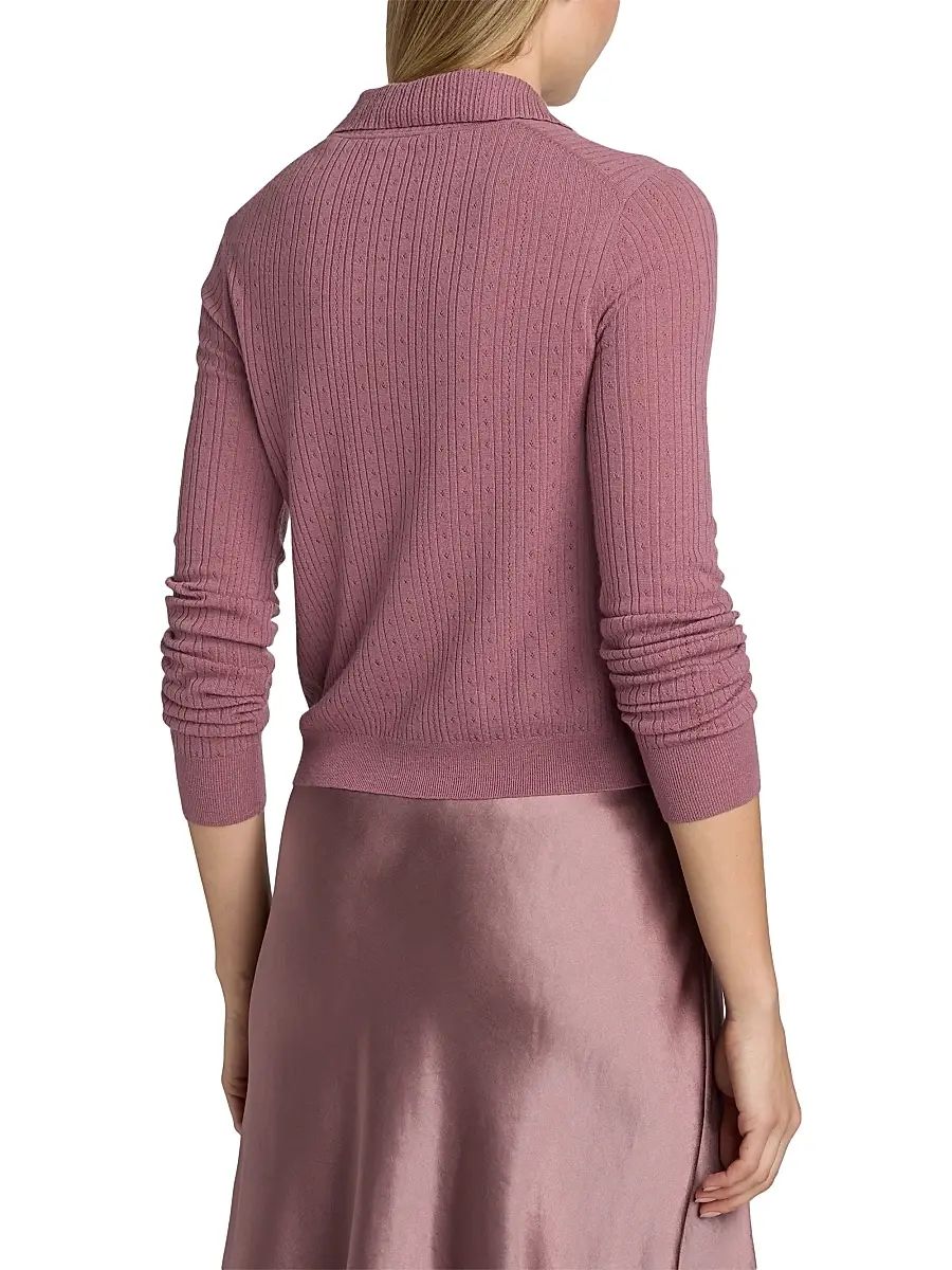 Vince Women's Pointelle Wool Cardigan | Thumbnail 5 Vince Women's Pointelle Wool Cardigan | Thumbnail 5