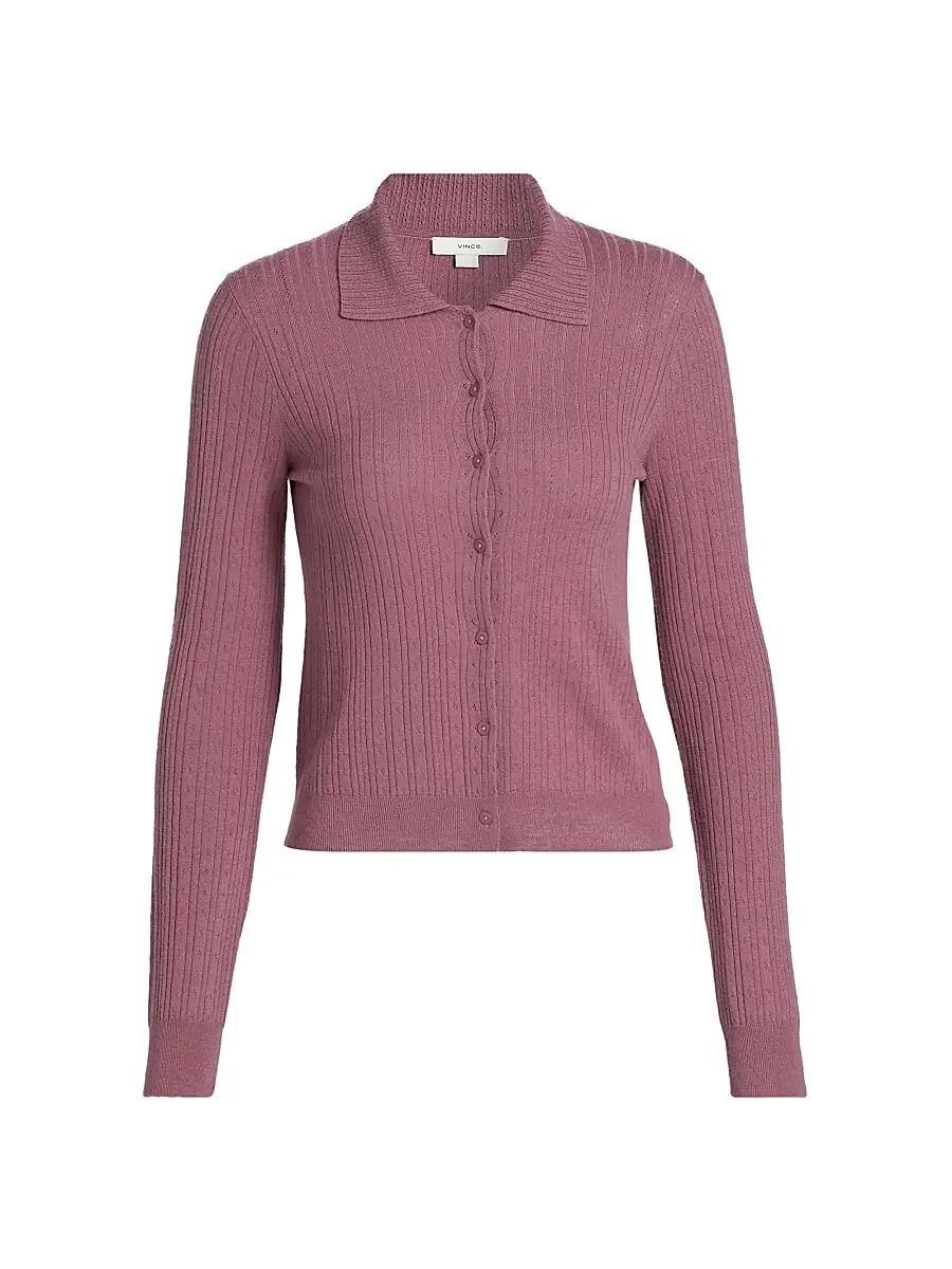 Women's Pointelle Wool Cardigan