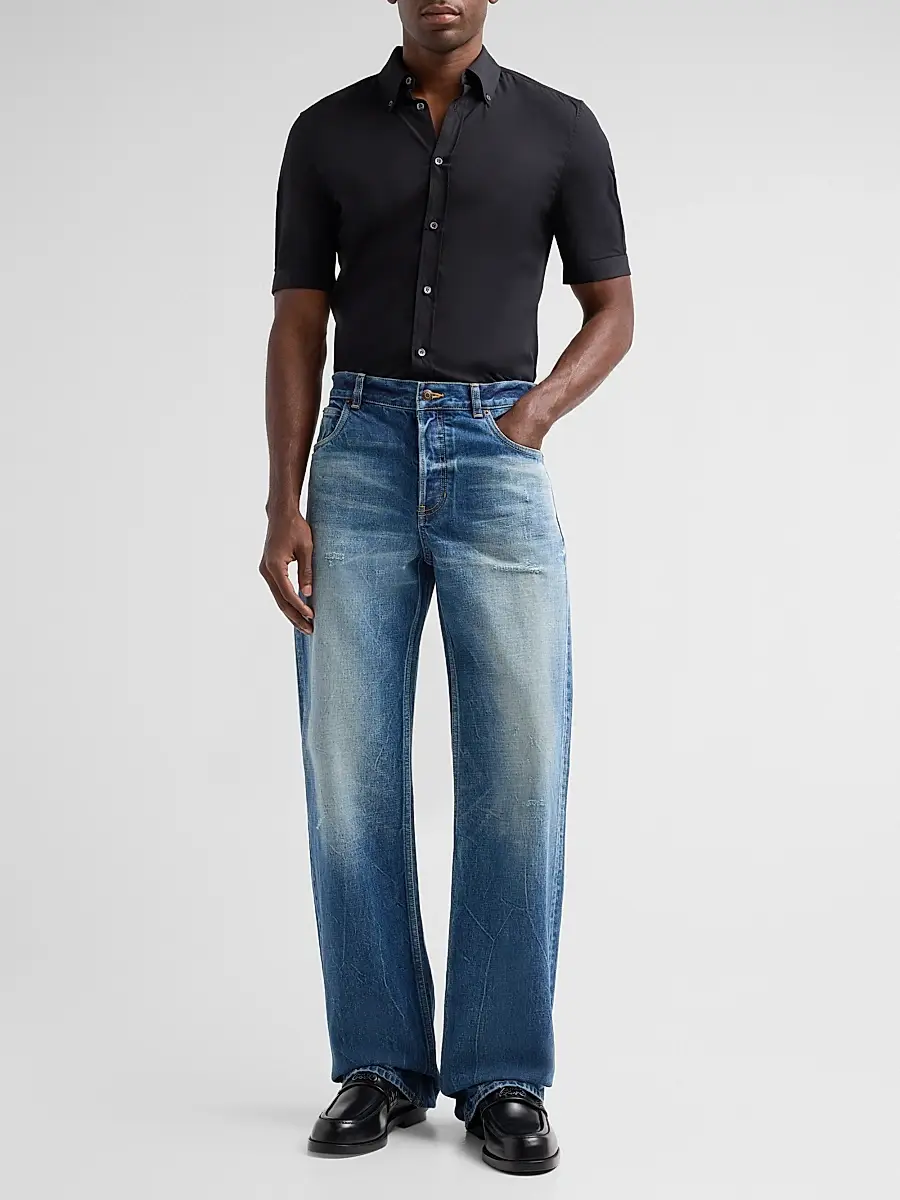 Alexander McQueen Men's Five-Pocket Relaxed-Fit Jeans | Thumbnail 2