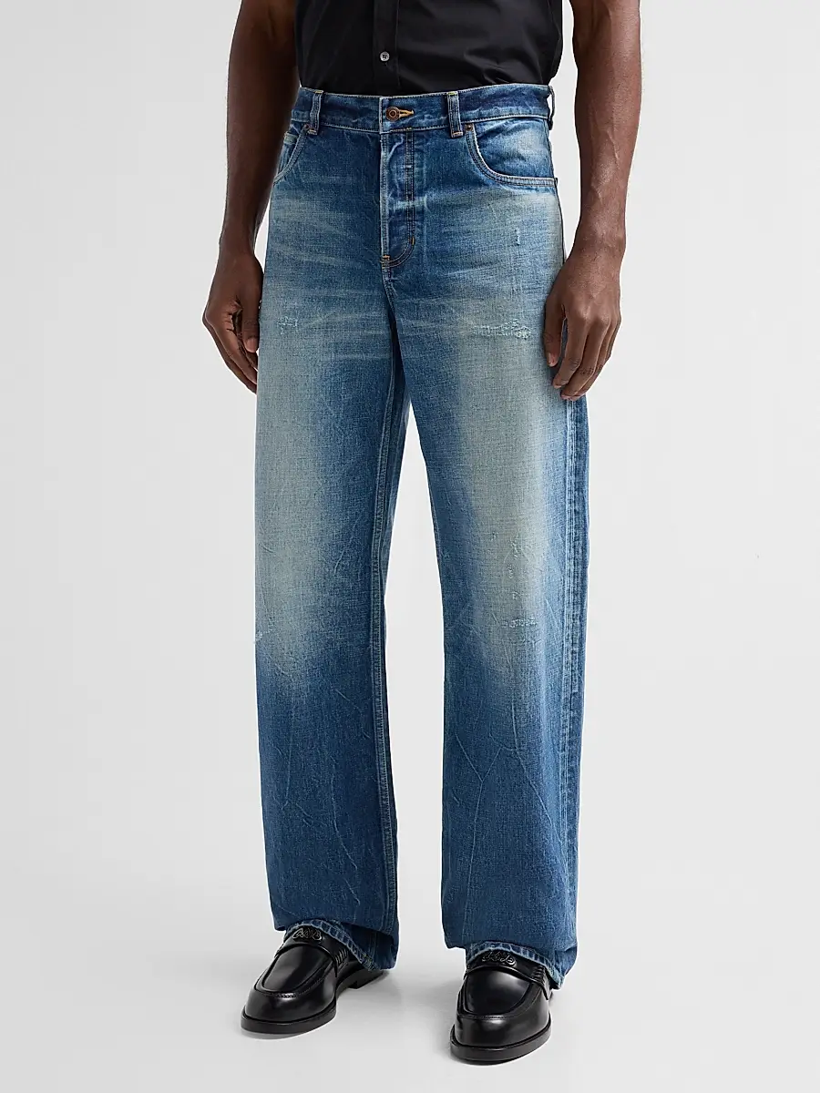 Alexander McQueen Men's Five-Pocket Relaxed-Fit Jeans | Thumbnail 4