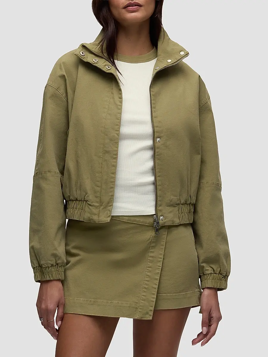 Hudson Jeans Women's Sporty Cotton-Blend Bomber Jacket | Thumbnail 5 Hudson Jeans Women's Sporty Cotton-Blend Bomber Jacket | Thumbnail 5