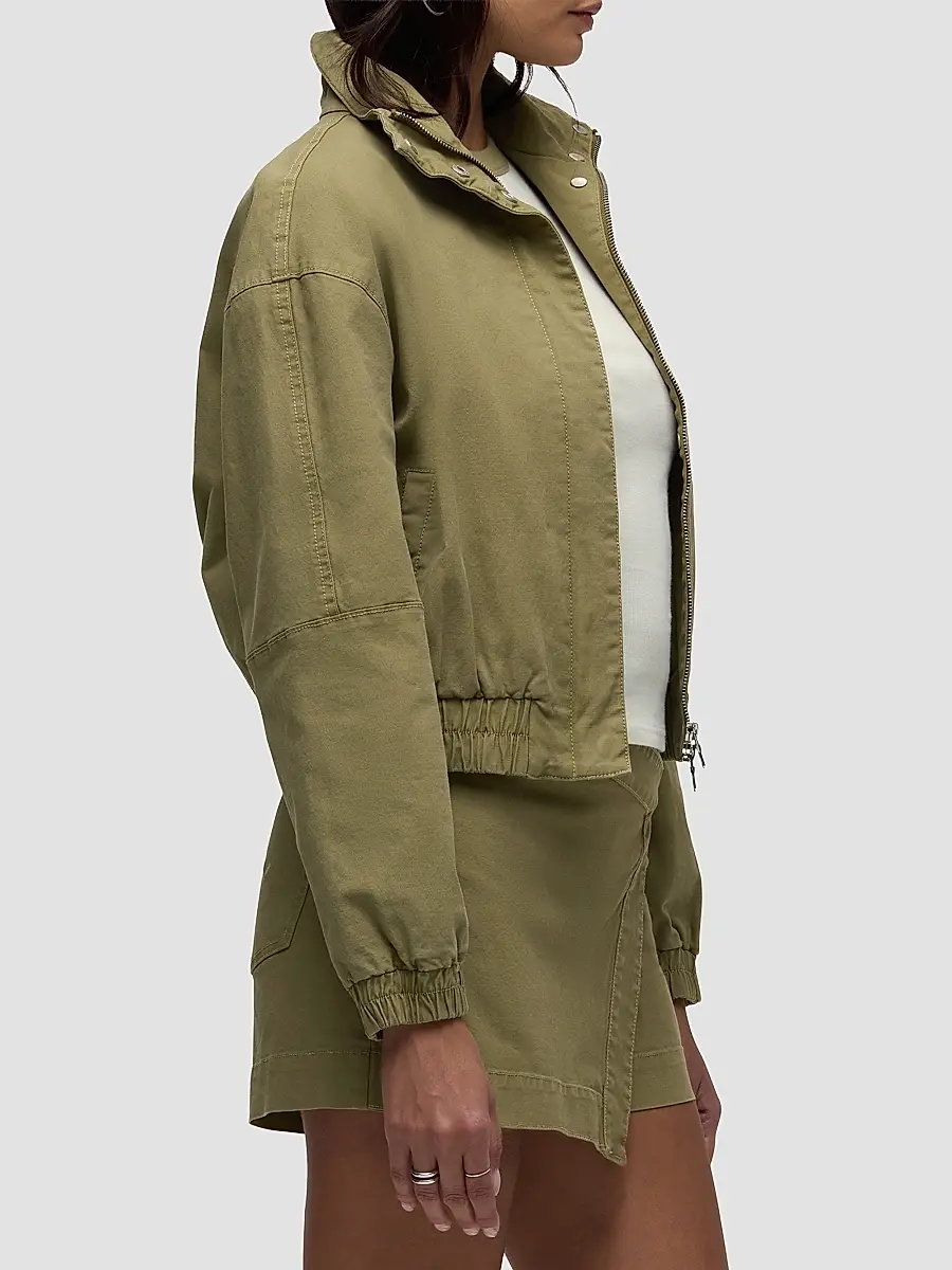Hudson Jeans Women's Sporty Cotton-Blend Bomber Jacket | Thumbnail 6 Hudson Jeans Women's Sporty Cotton-Blend Bomber Jacket | Thumbnail 6