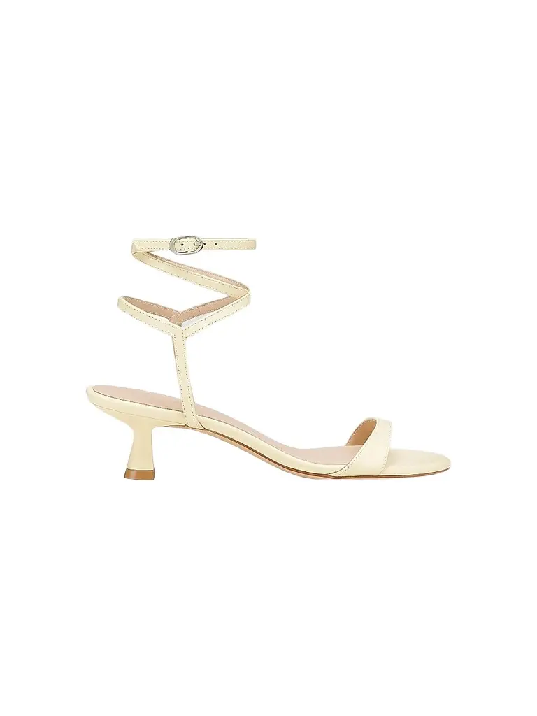 Stuart Weitzman Women's Nudist Wrap 50MM Leather Sandals - Lemon Chiffon | Image 1 Stuart Weitzman Women's Nudist Wrap 50MM Leather Sandals - Lemon Chiffon | Image 1