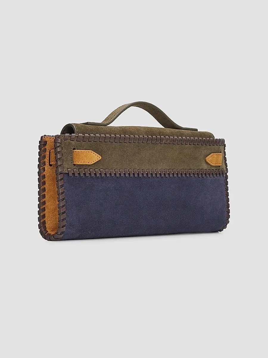 Veronica Beard Women's Dash Colorblocked Suede Shoulder Bag | Thumbnail 3
