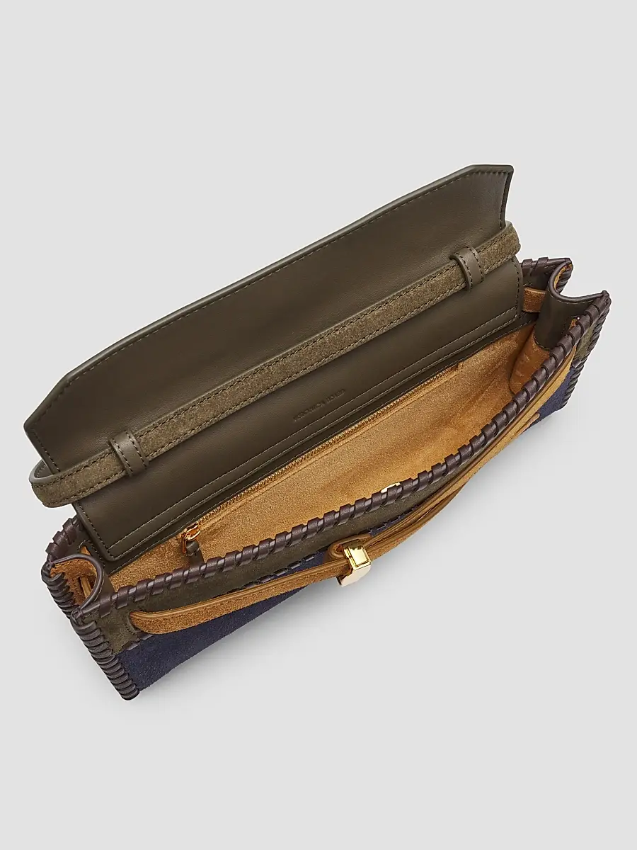 Veronica Beard Women's Dash Colorblocked Suede Shoulder Bag | Thumbnail 4