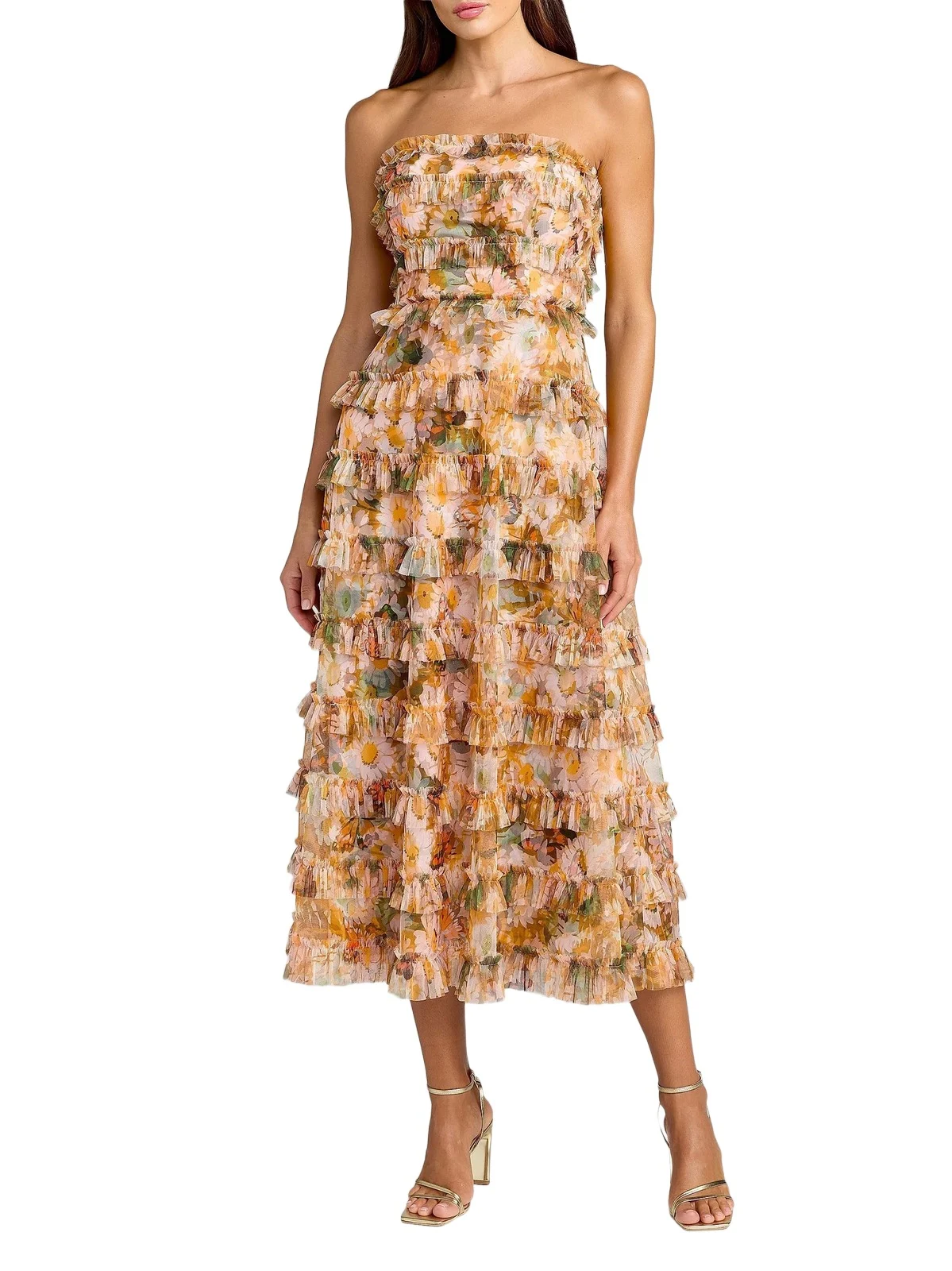 Women's Ruffled Strapless Maxi Dress Women's Ruffled Strapless Maxi Dress